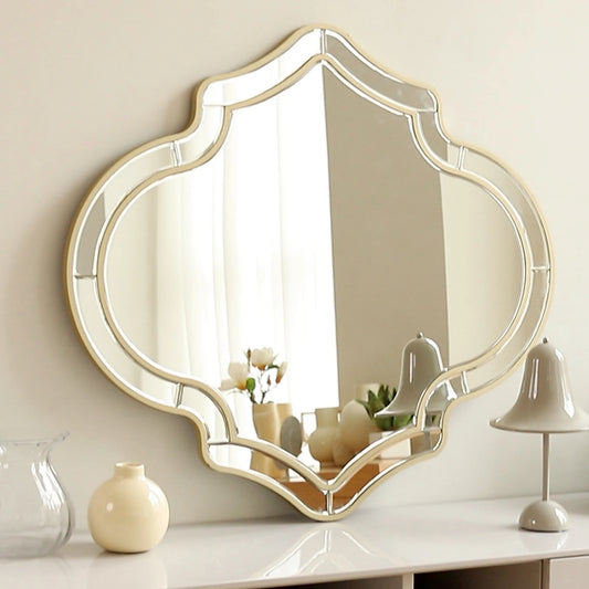 Large Gold Wall Mirror Glass Frame Golden Rim