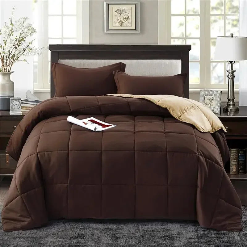 - All Season Reversible Comforter with Two Shams