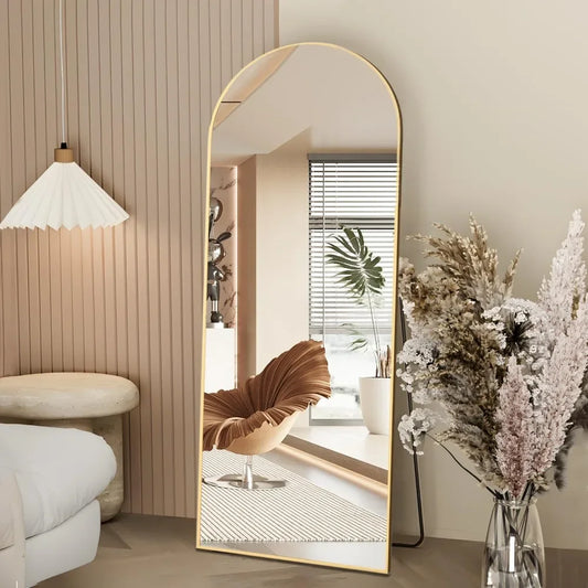 Full Length Mirror, 64"x21" Arch Mirror Floor Mirror with Stand,